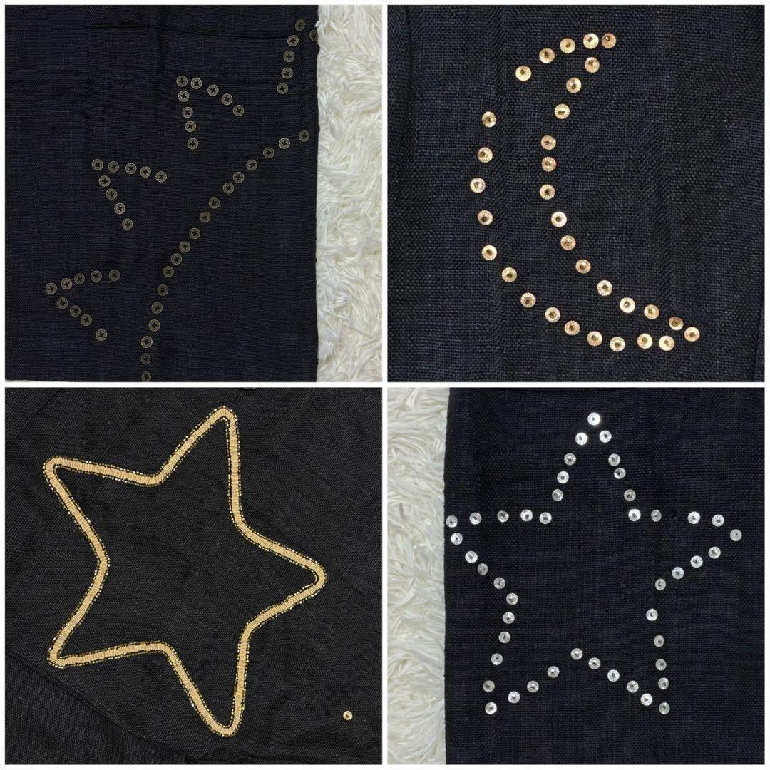 【スカイハイファーム】新品タグ付き　激レア　星モチーフ　コート　シルク　黒