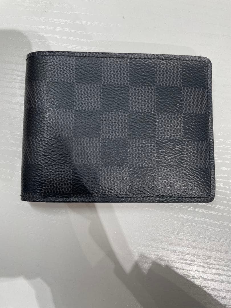 ルイヴィトン　ダミエ　ブラック チェック柄 二つ折り財布