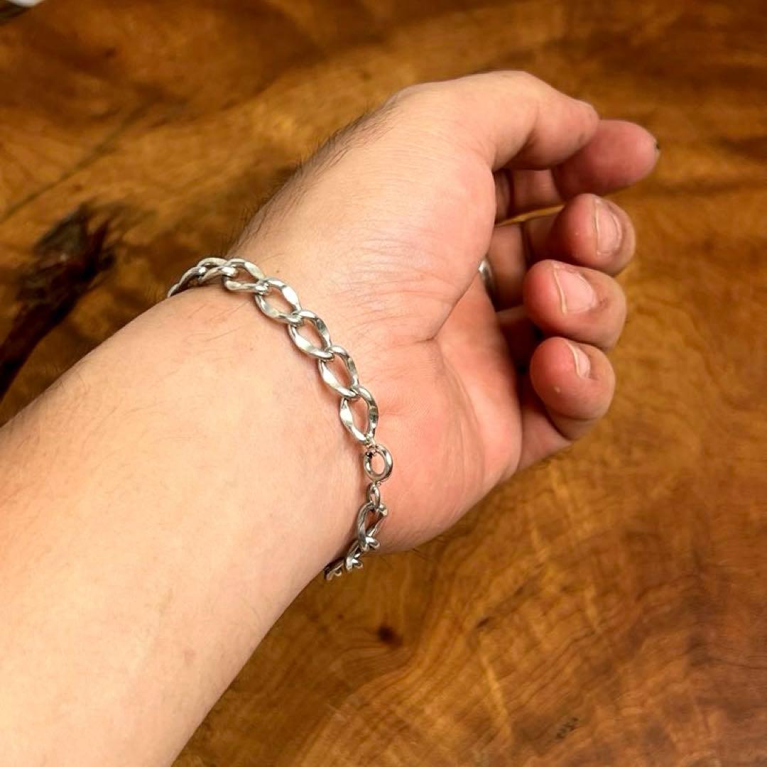 タコクラゲ シルバー チャームリンク チェーン ブレスレット 925