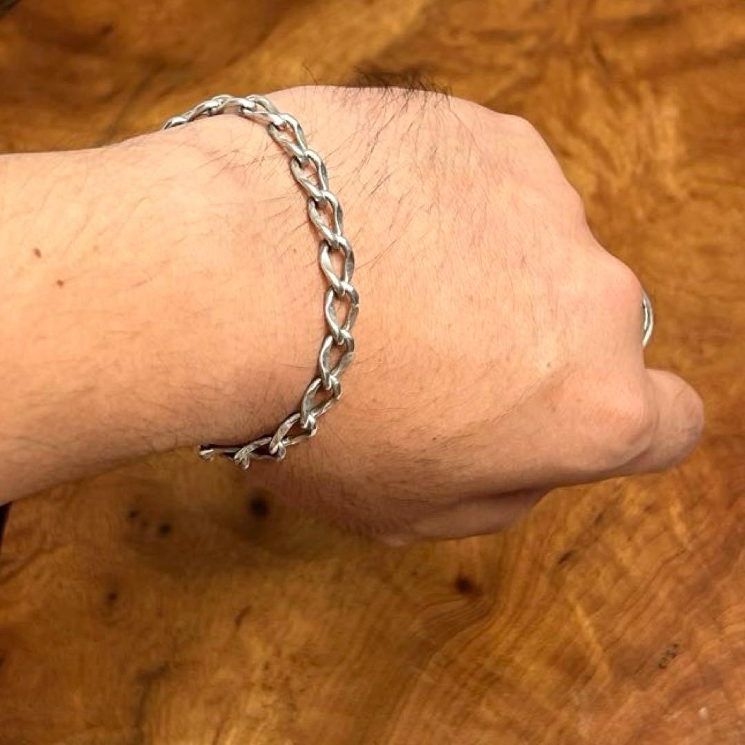 タコクラゲ シルバー チャームリンク チェーン ブレスレット 925