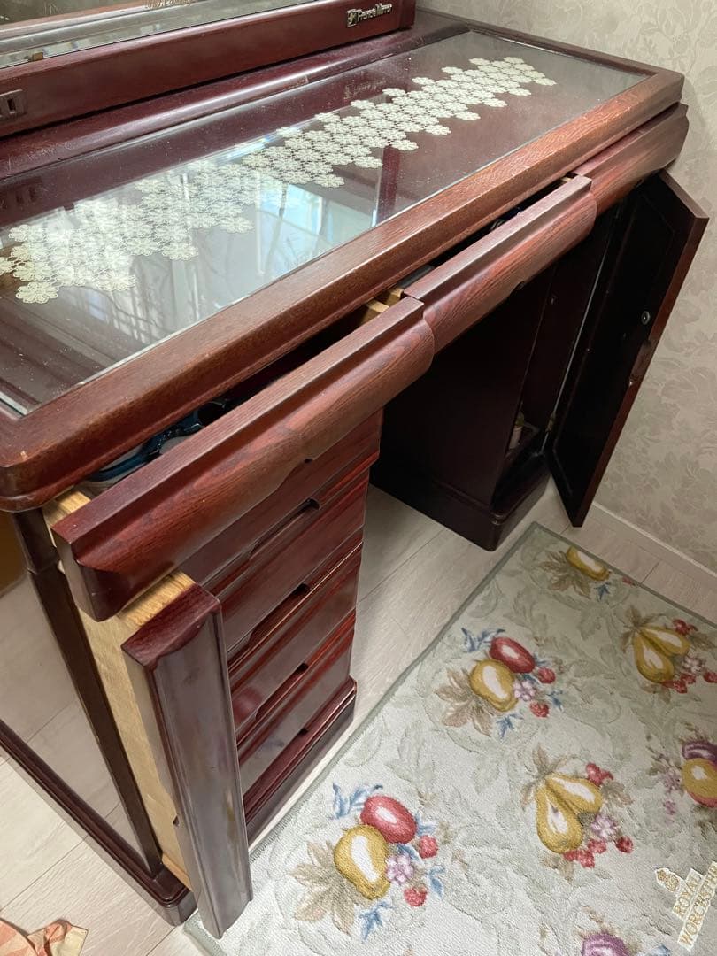 ドレッサー　鏡台　フランスミラー　紫檀　桐　高級　アンティーク　平田家具