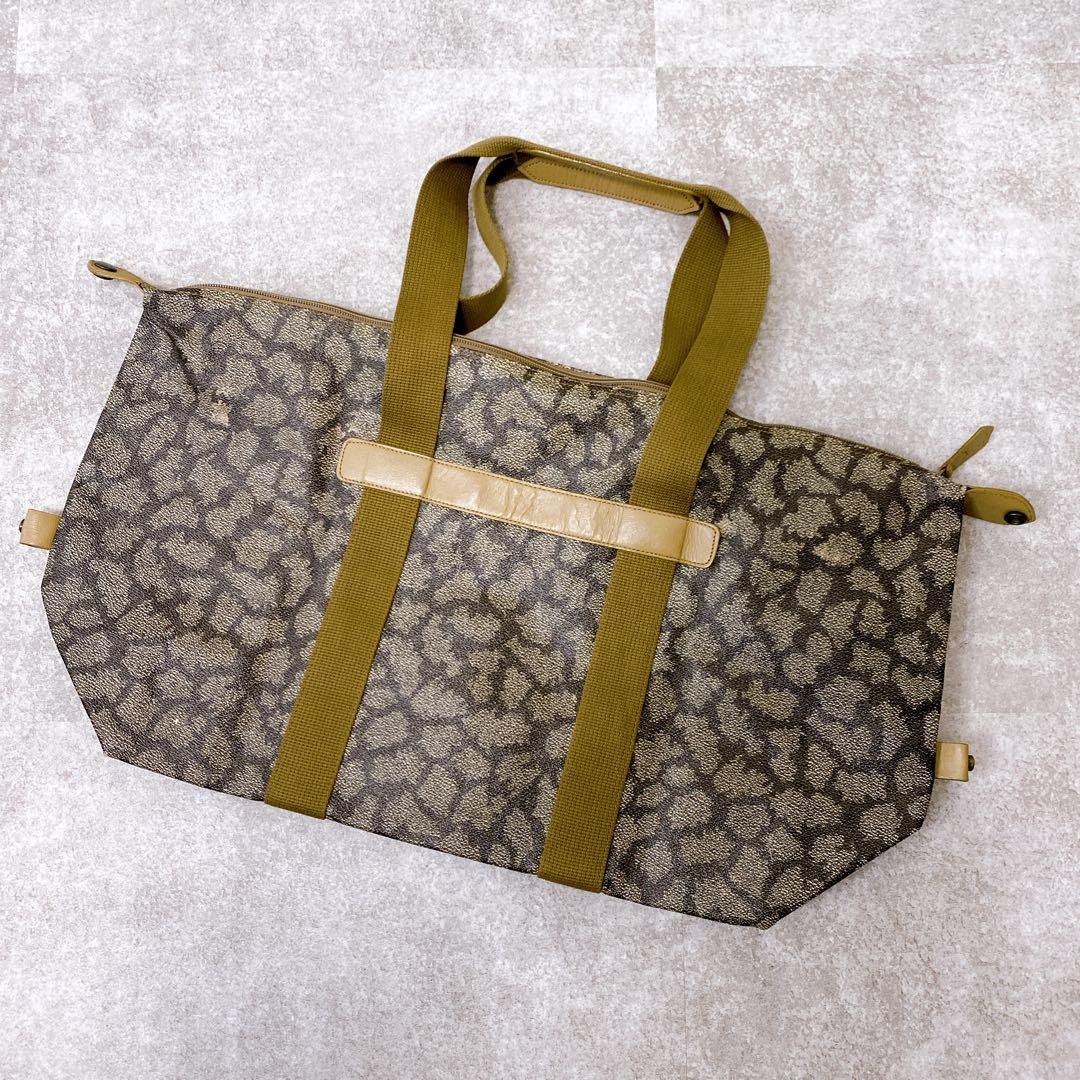 美品 イブサンローラン ジラフ柄 ボストントートバッグ 大容量