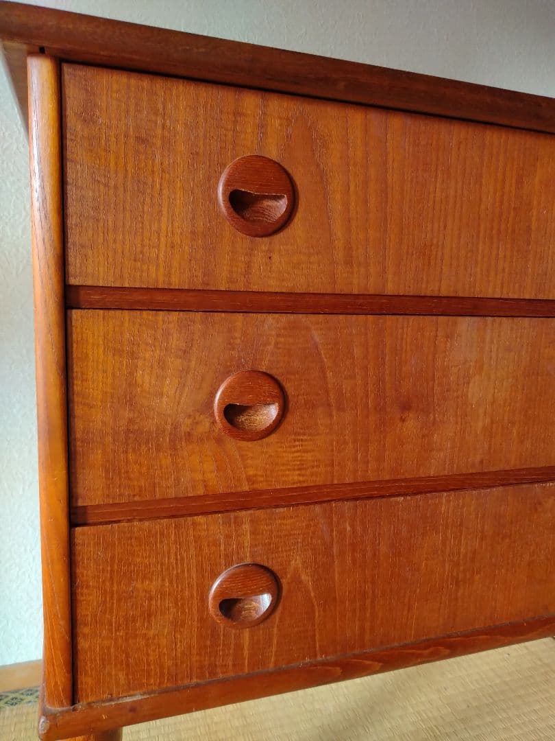 北欧ビンテージ　チェスト　ウッド 3段チェスト