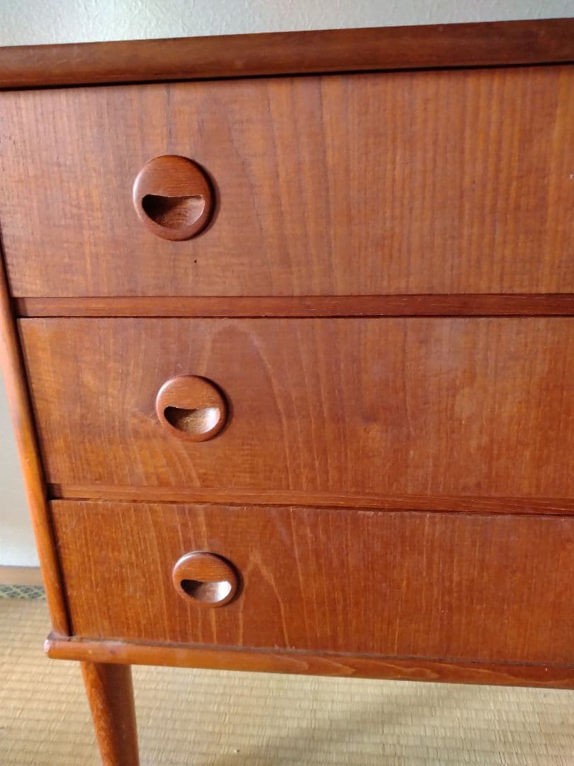 北欧ビンテージ　チェスト　ウッド 3段チェスト