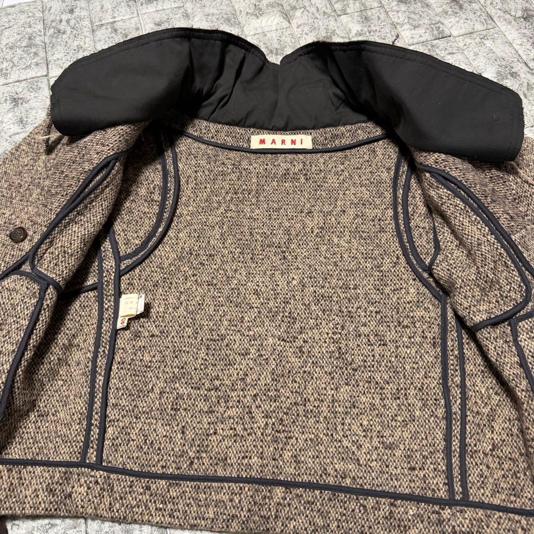 【りっつ】MARNI マルニ　ツイードジャケット　リボン　イタリア製