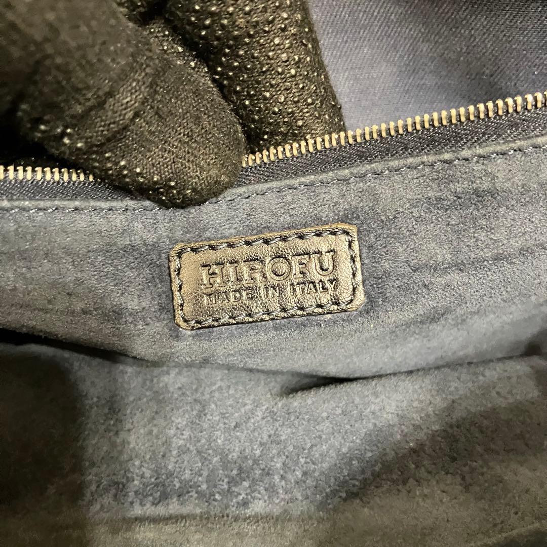 美品✨ヒロフ デュオ Hロゴ A4 サイドポケット 3室 本革 トートバッグ