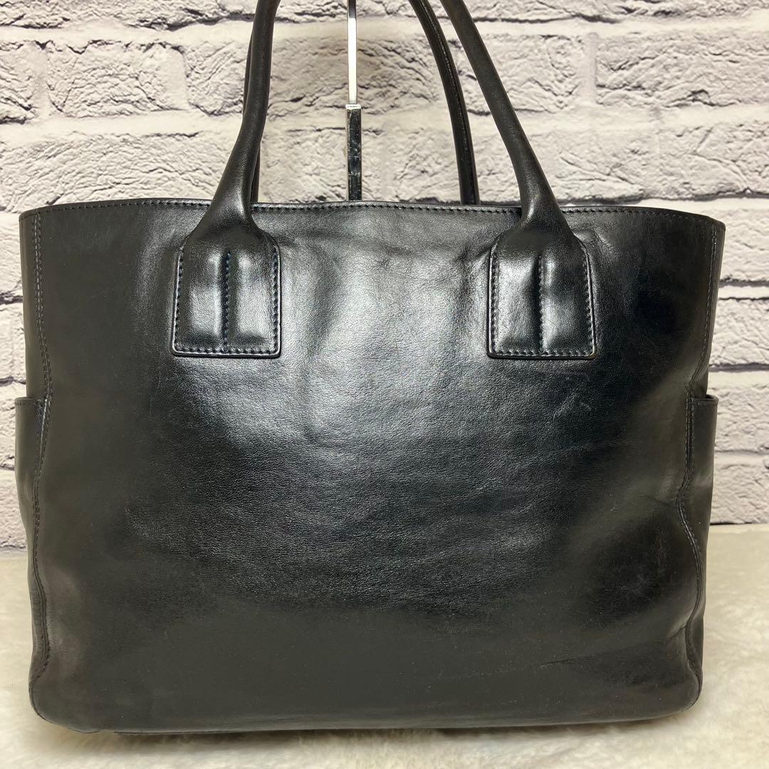 美品✨ヒロフ デュオ Hロゴ A4 サイドポケット 3室 本革 トートバッグ