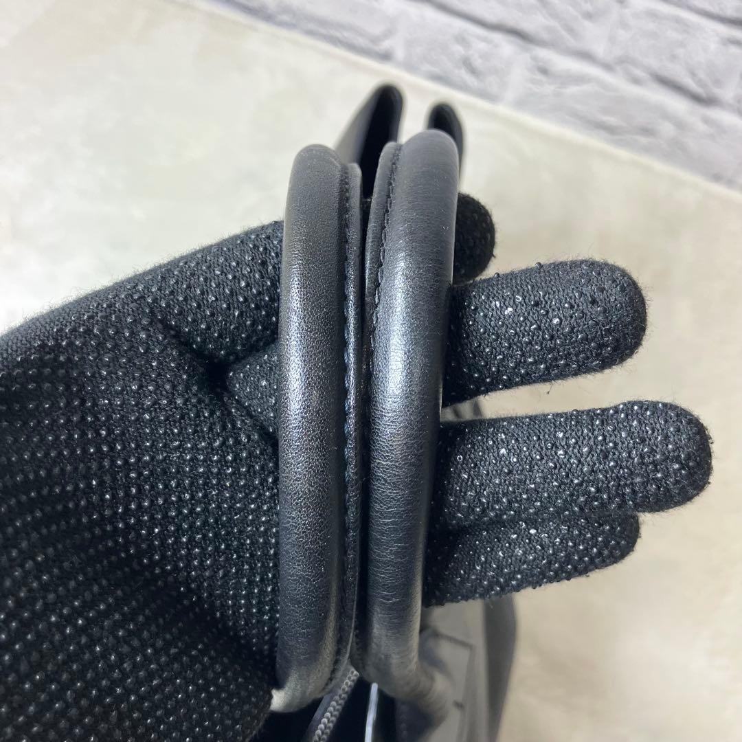 美品✨ヒロフ デュオ Hロゴ A4 サイドポケット 3室 本革 トートバッグ