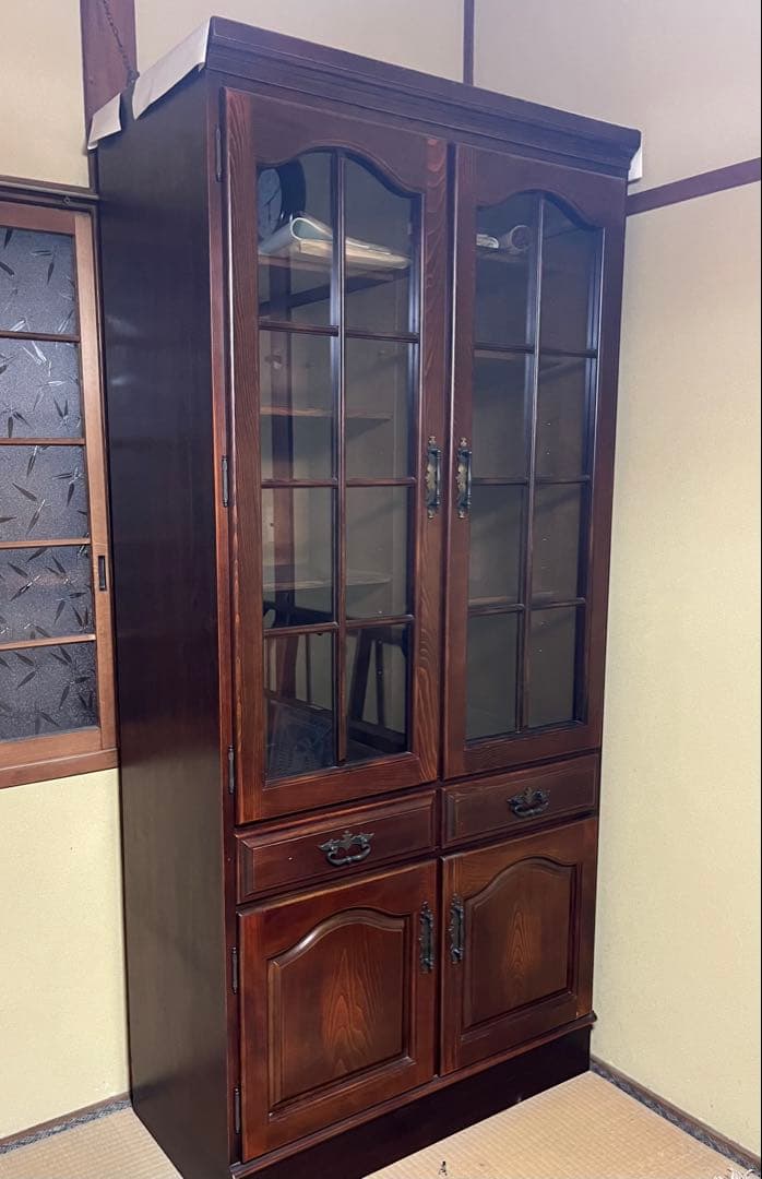 カリモク　コロニアル　キャビネット　本棚 カップボード　食器棚