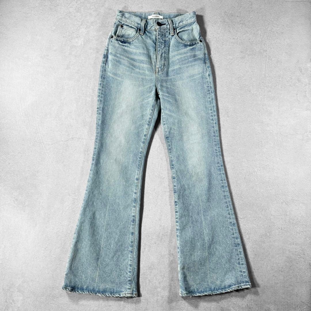 美品 MOUSSY MVS FLARE 24 ハイウエスト 日本製 マウジー