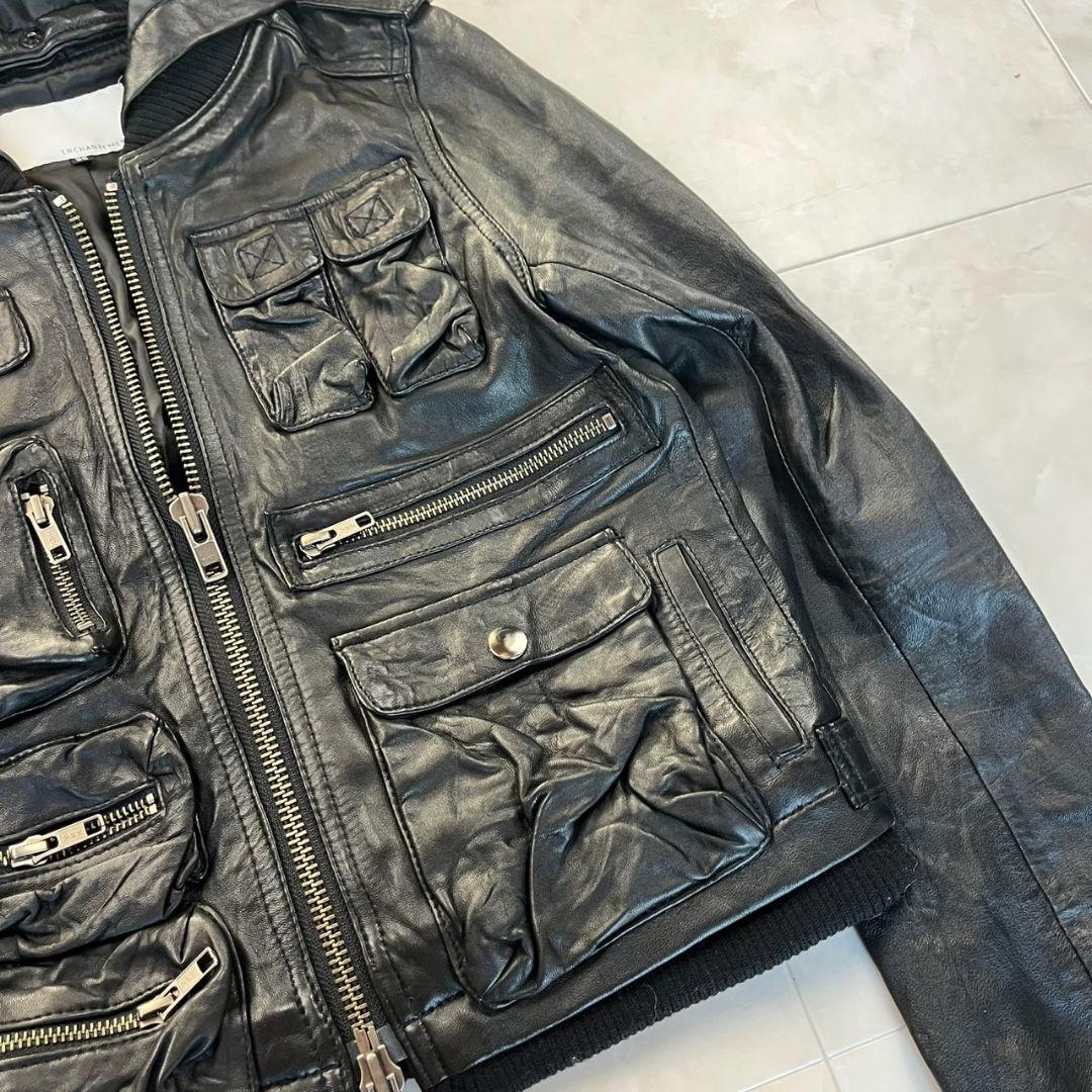 ルシェルブルー 羊革 ラムレザージャケット　短尺　ブラック 38　y2k