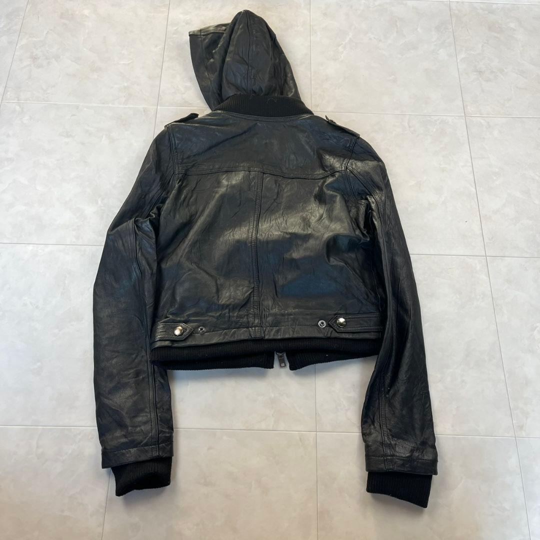 ルシェルブルー 羊革 ラムレザージャケット　短尺　ブラック 38　y2k