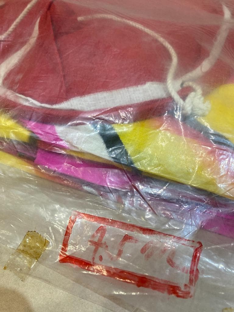 希少 木綿 鯉のぼり 赤×黄 4.5m 金箔 銀箔　新品未使用 昭和レトロ