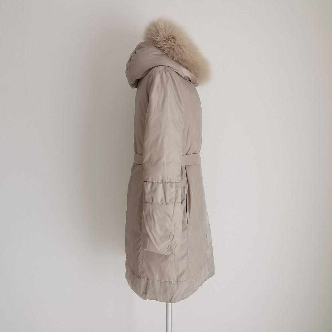 エスマックスマーラ リバーシブル 洗える グースダウンコート ファー ベルト S