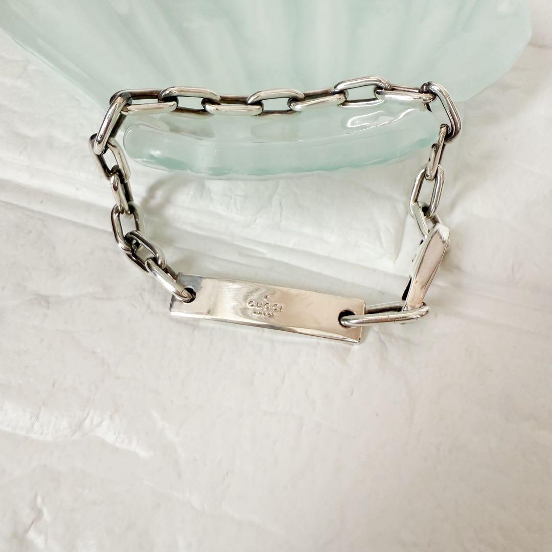 鑑定済美品！GUCCI グッチ タグプレートチェーンブレスレット シルバー925