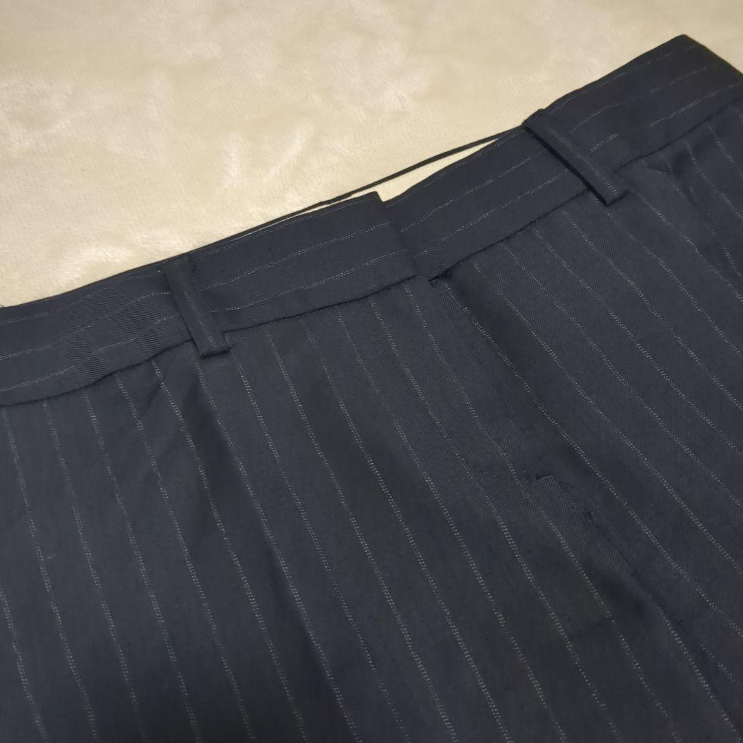 theory　セオリー パンツスーツ 紺　ストライプ カシミヤ　セットアップ