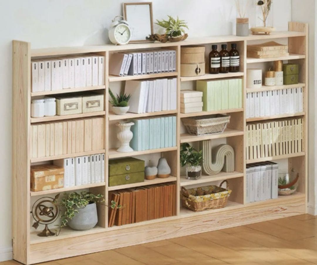 薄型奥行15cm国産東濃檜の天然木頑丈ラック 幅150cm高さ100cm