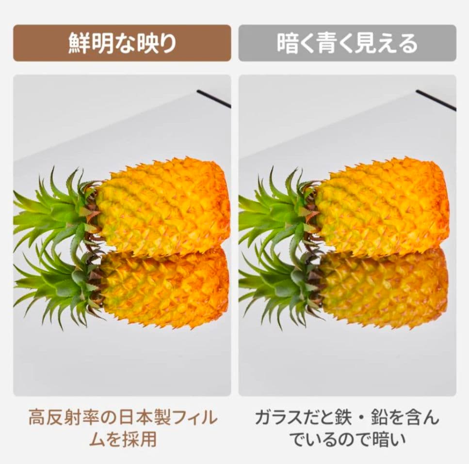 割れない 全身ミラー 姿見 フィルムミラー シルバー 40×145　壁掛＆立掛