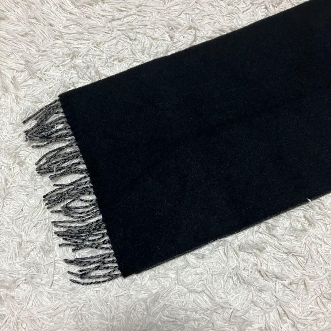 極美品　COACH　マフラー　カシミヤ100%　シグネチャー　ブラック　メンズ