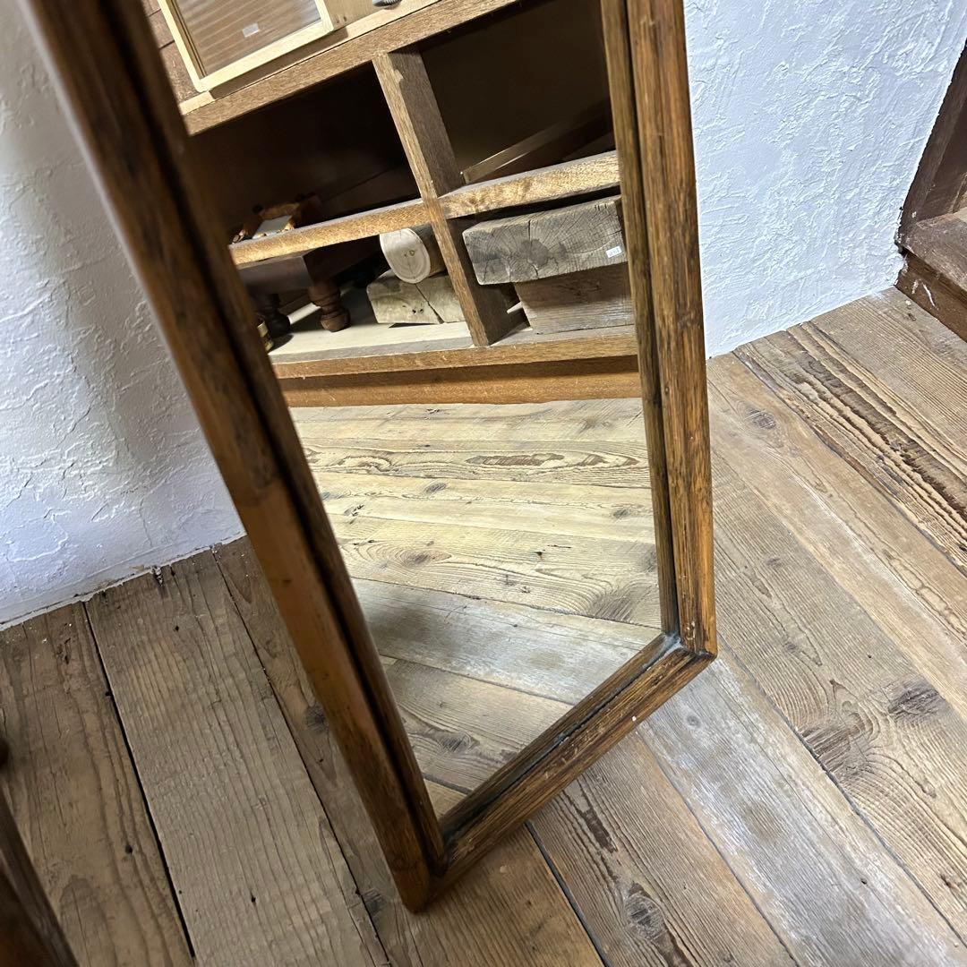 ラタン フレーム 姿見 スタンドミラー