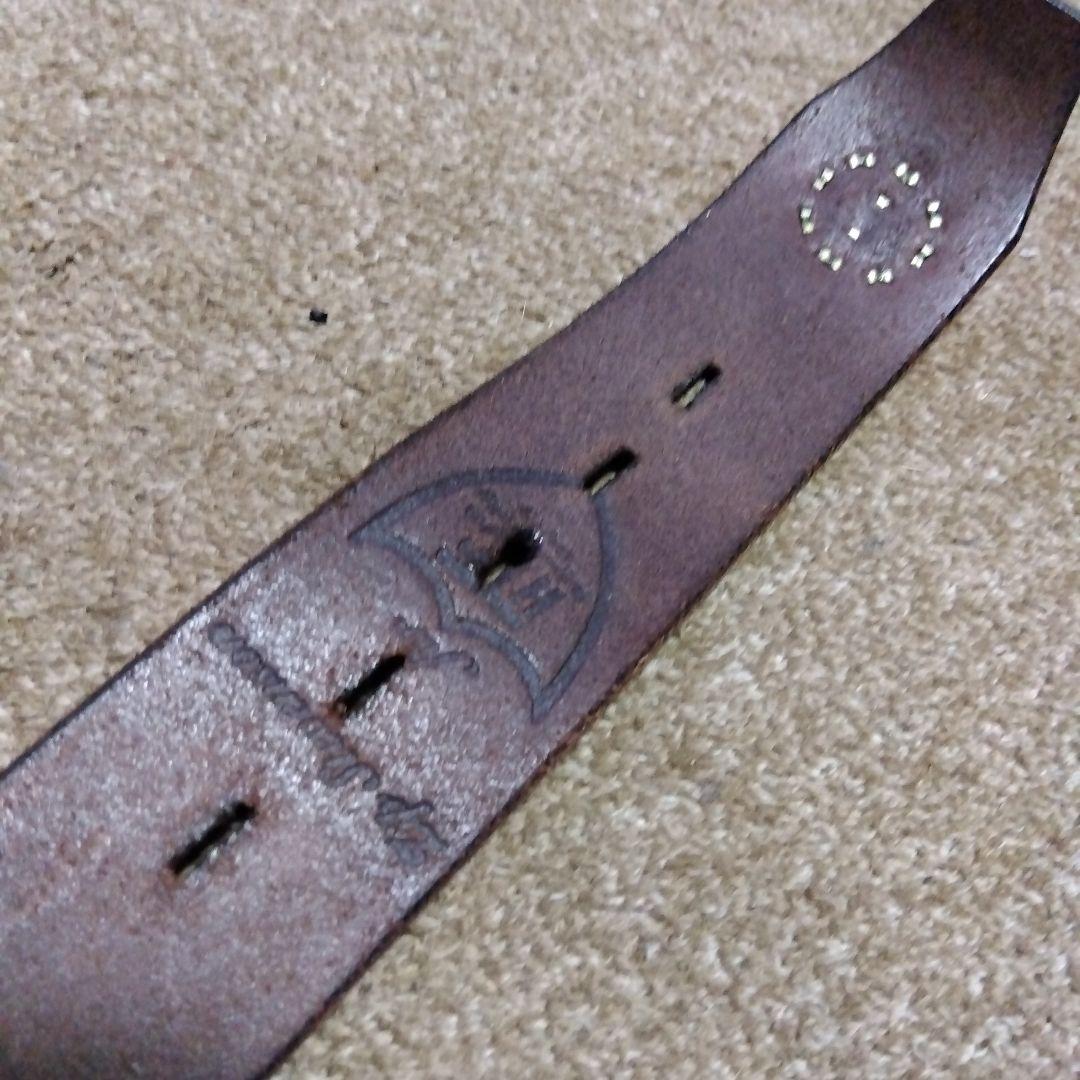 36inch ターコイズ フラワー HTC 革製 スタッズベルト ダークブラウン