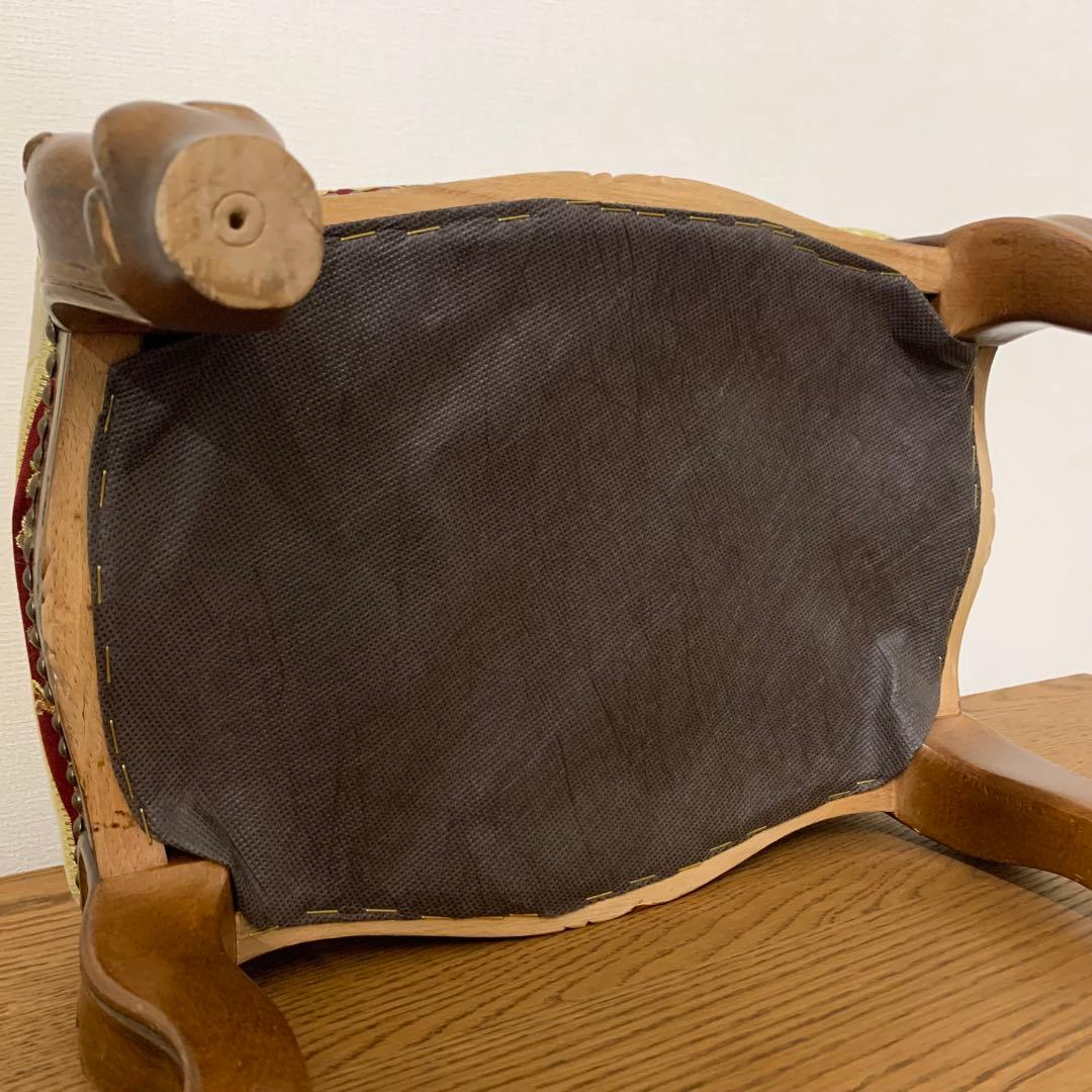 【極美品】イタリア製 フットスツール 鋲打ち 猫脚 足置き