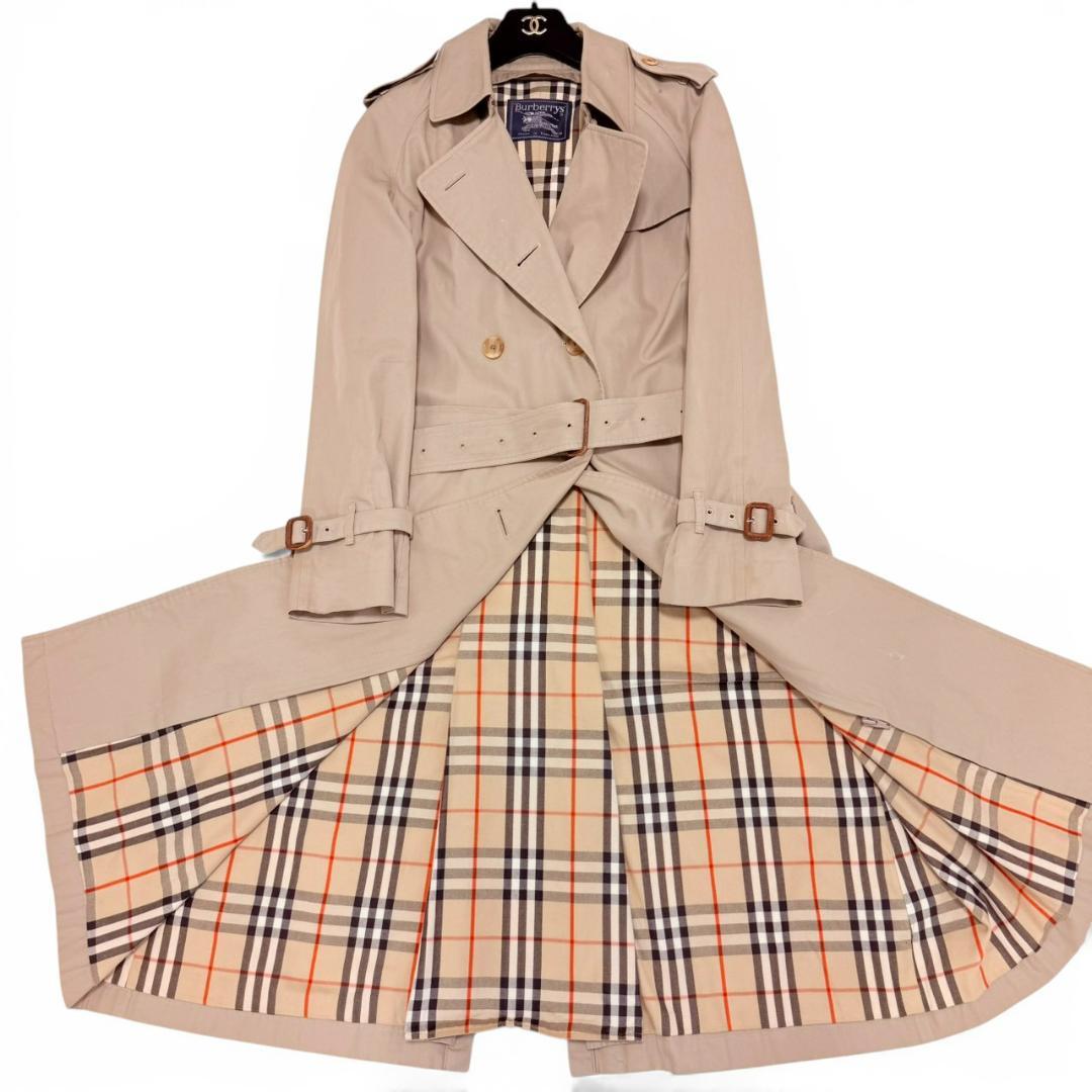 BURBERRY 腰ベルト ヴィンテージ コットン マキシ丈 トレンチコート