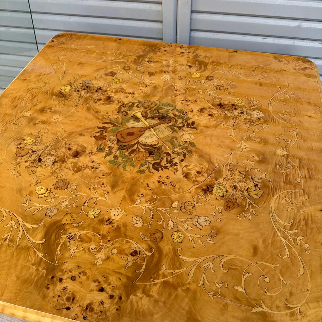 イタリア製 Demain ドマン 象眼細工 花柄　希少　センターテーブル