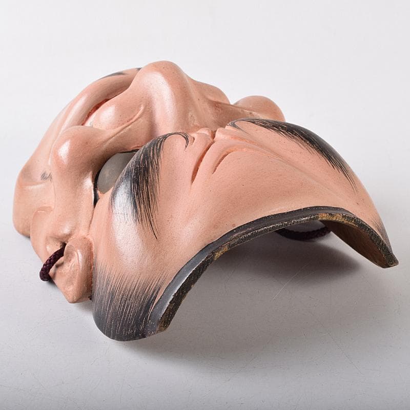 能面　能楽　雅楽　木彫　小べし見　時代箱付　M　R8711