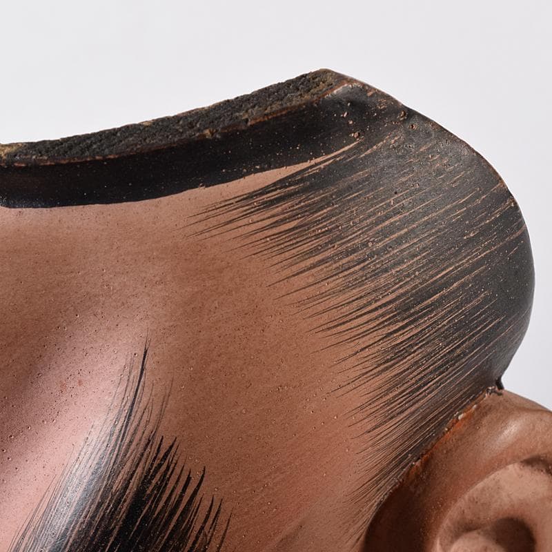 能面　能楽　雅楽　木彫　小べし見　時代箱付　M　R8711