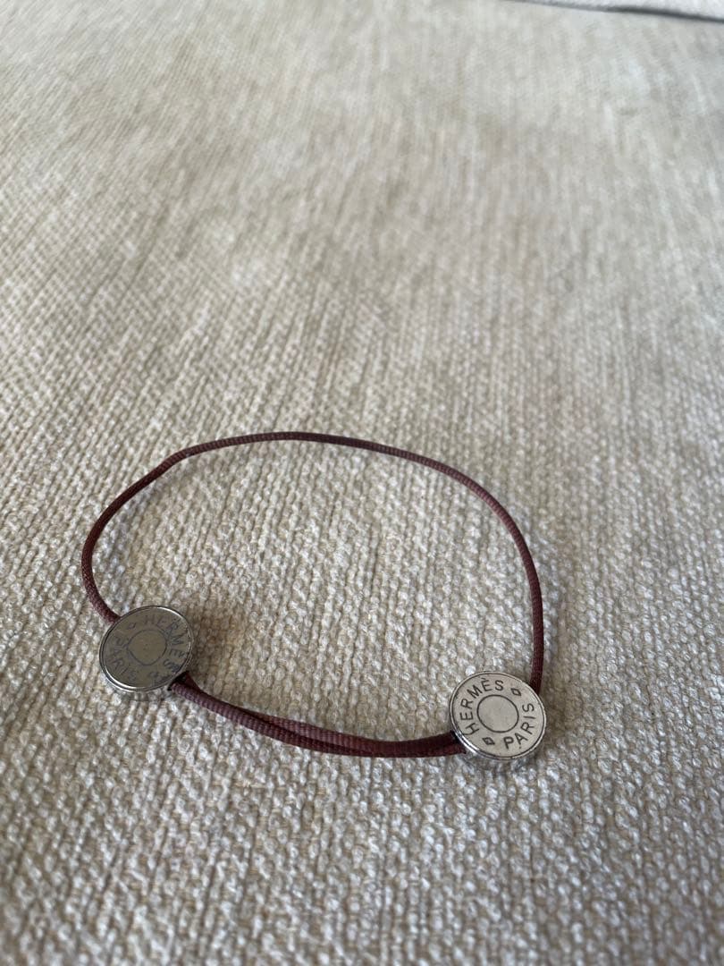 VINTAGE HERMES ブラウン　セリエ　コードブレスレット