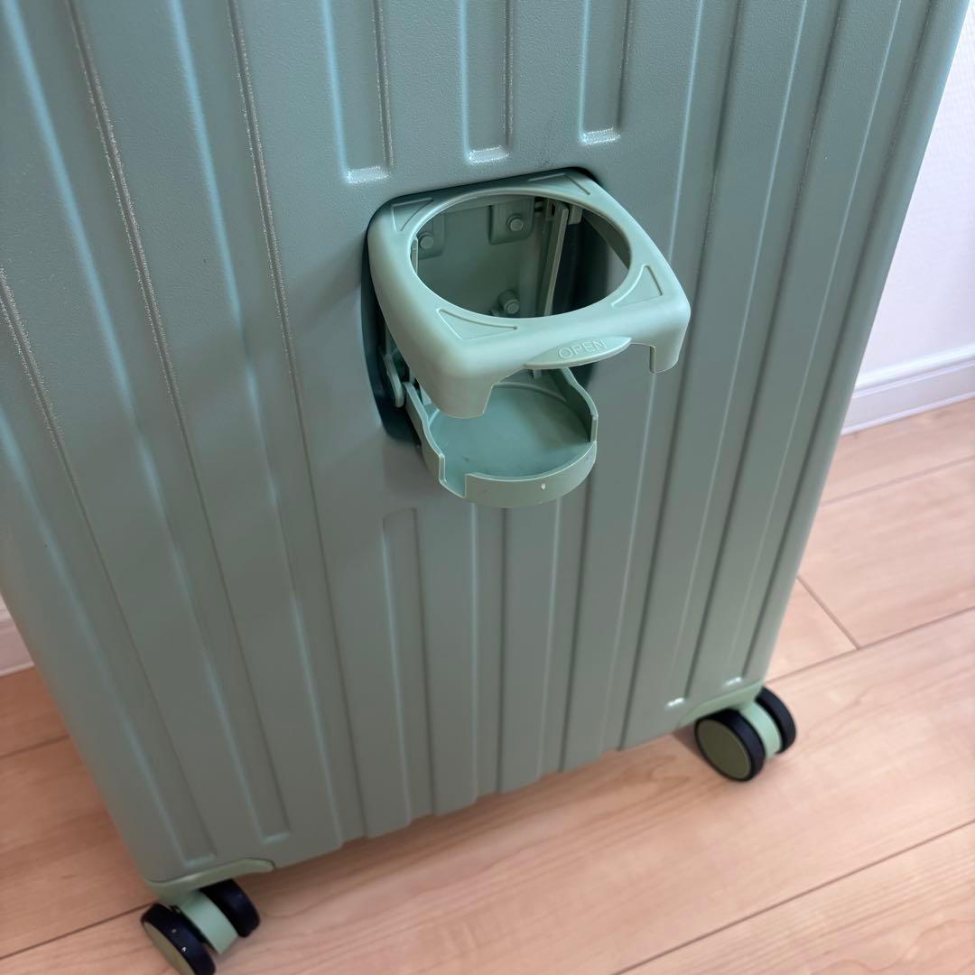 スーツケース M 65L フロントオープン キャリーケース USBポート 軽量