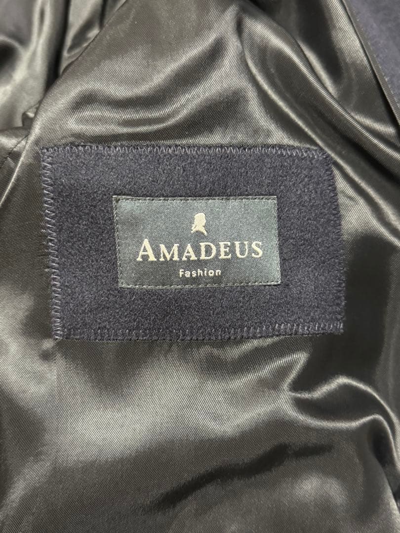 AMADEUS アマデウス カシミヤ ロング コート 56 濃紺
