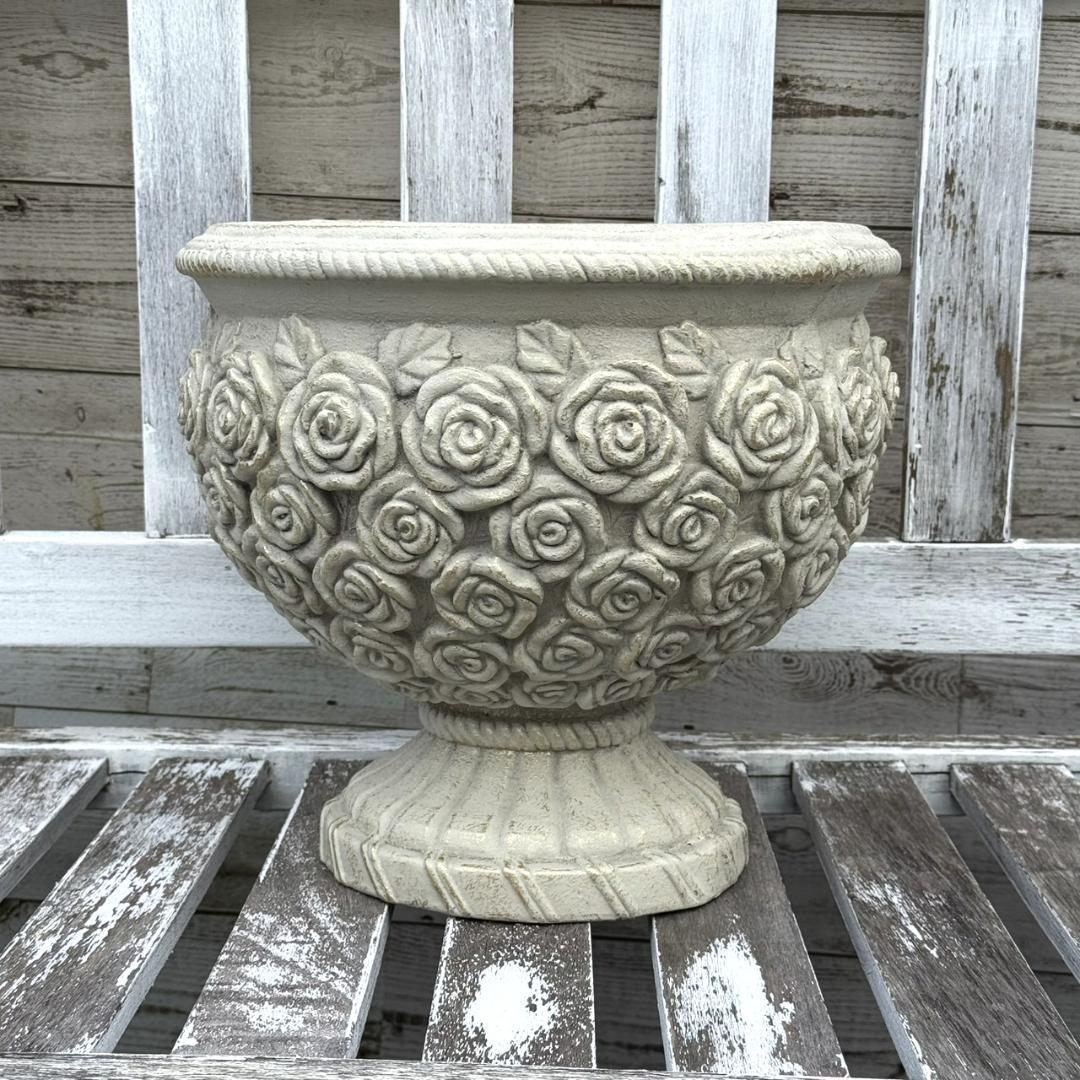 グラスファイバー ゴブレット ローズ 植木鉢 プランター 鉢 ガーデニング