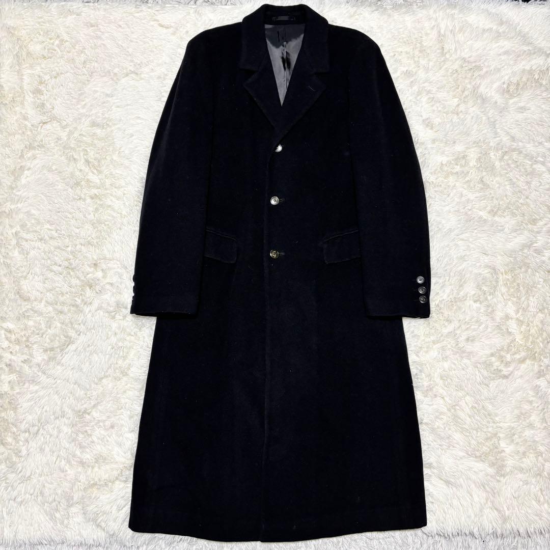 【JUNMEN】ウール90% マキシ丈チェスターコート 日本製 ブラック M