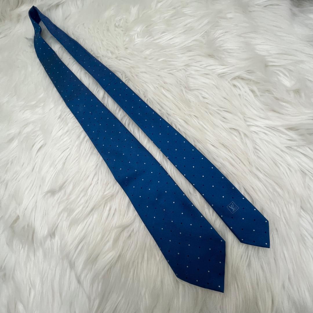 エルメス　ルイヴィトン　ネクタイ シルク100％　ブルー系　2本セット