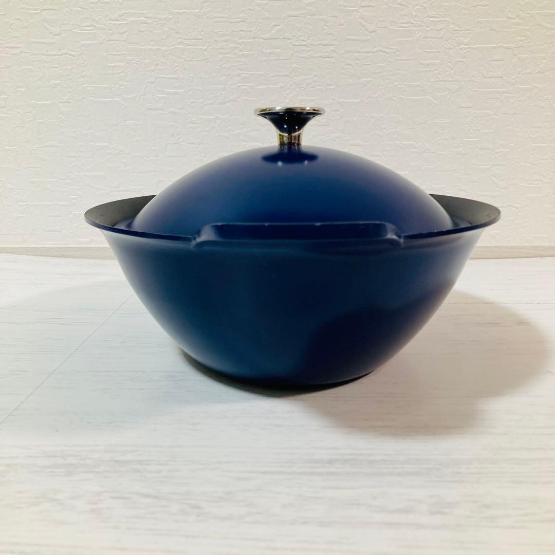 未使用 栗原はるみ　オーバル卓上鍋 26cm ネイビー マルチマットセット