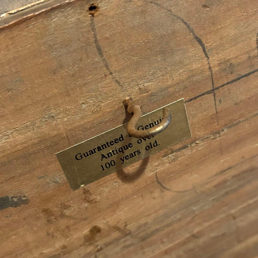 古い　中国　木彫り　蓮　壁掛け　骨董　アンティーク