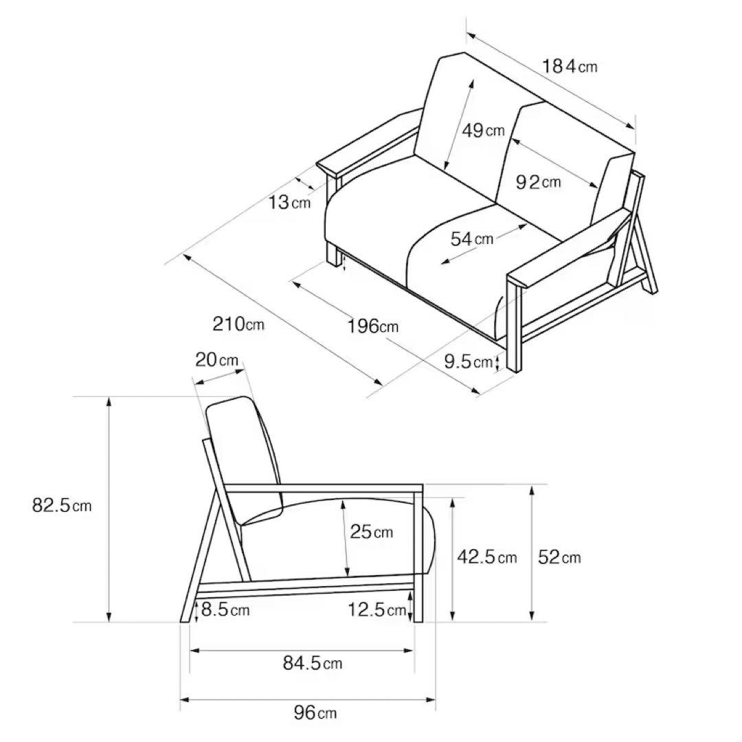 【送料込】無印3シーター ソファ カバー付
