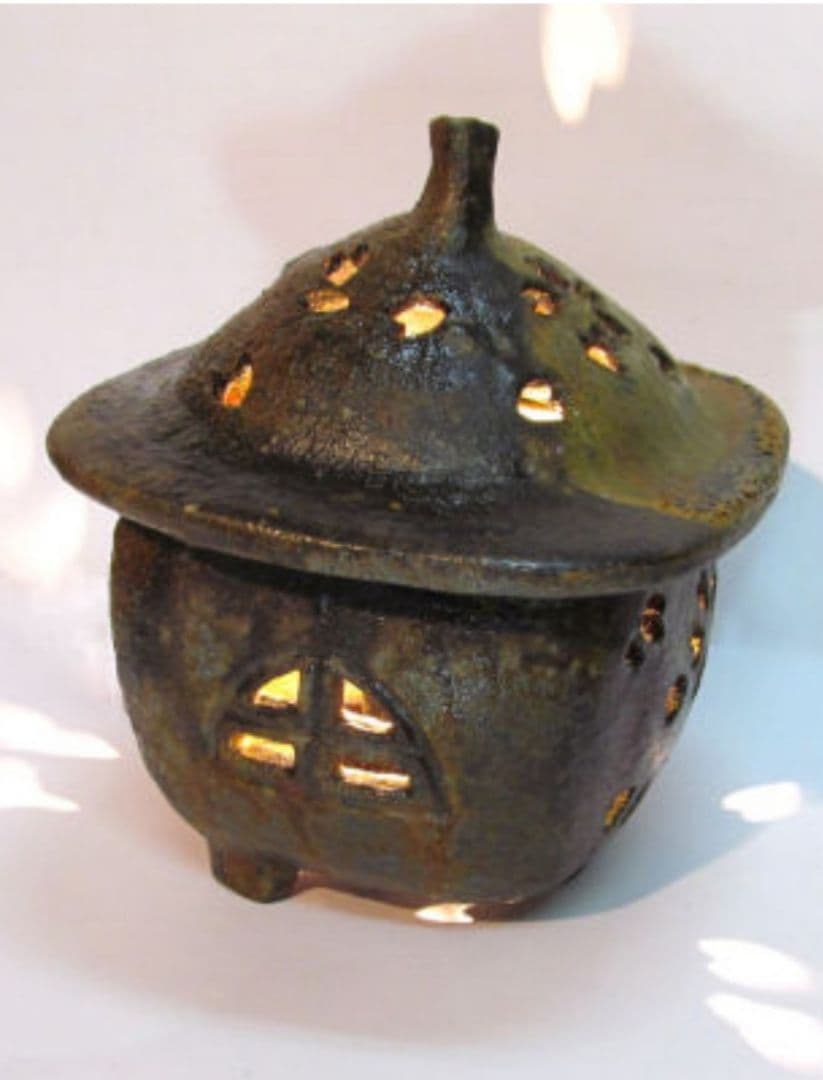 焼締自然釉家灯り