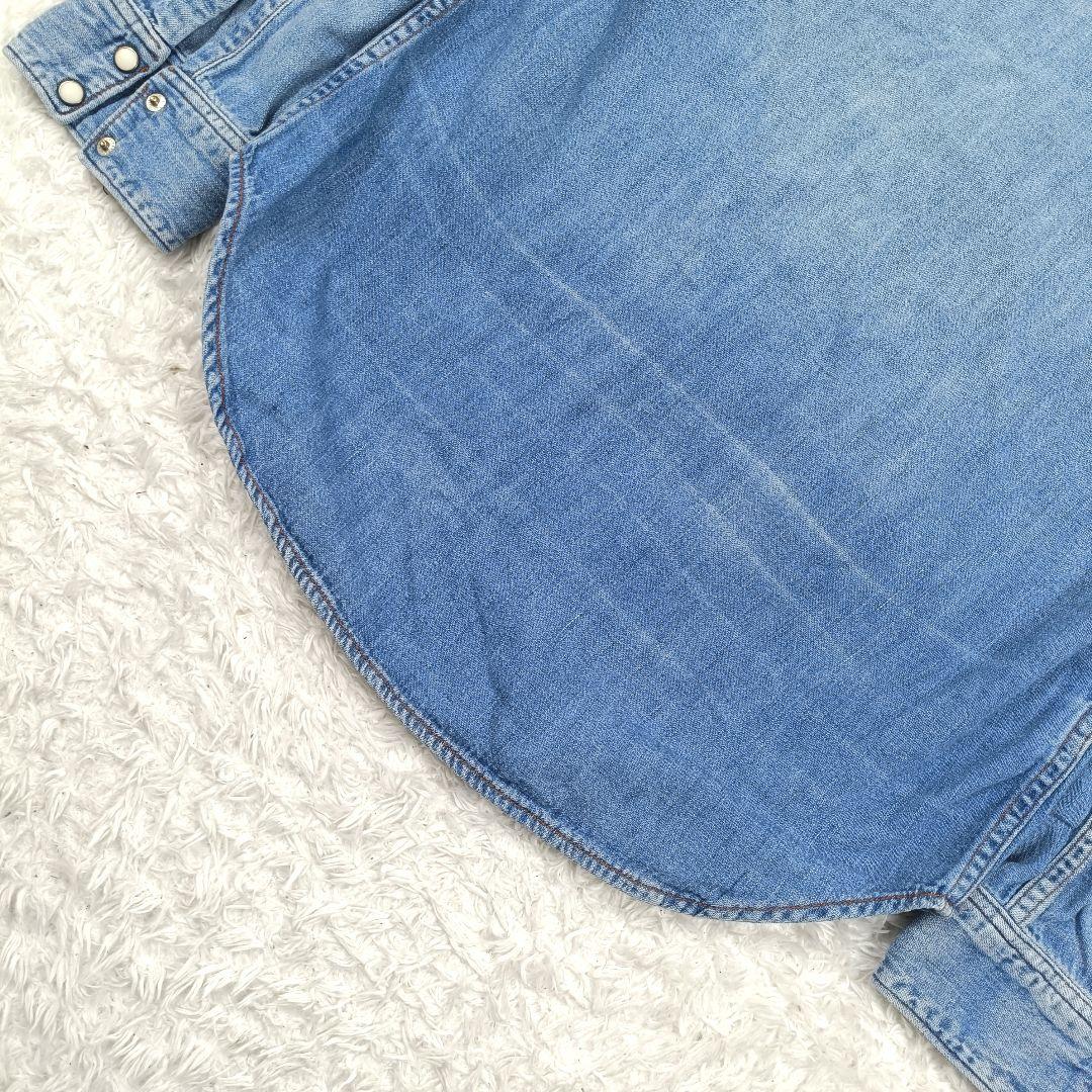BLUE BLUE × HTC フラワースタッズ デニム ウエスタンシャツ L