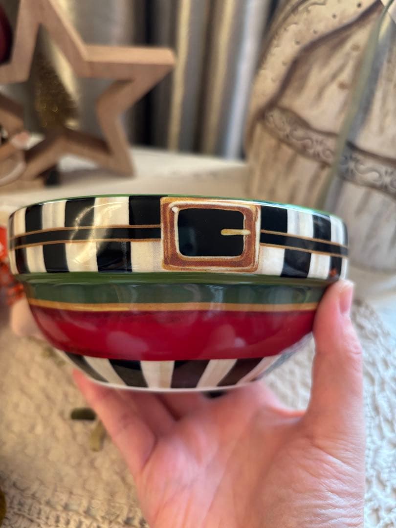 MacKenzie-Childs クリスマス トレー、茶碗2点セット