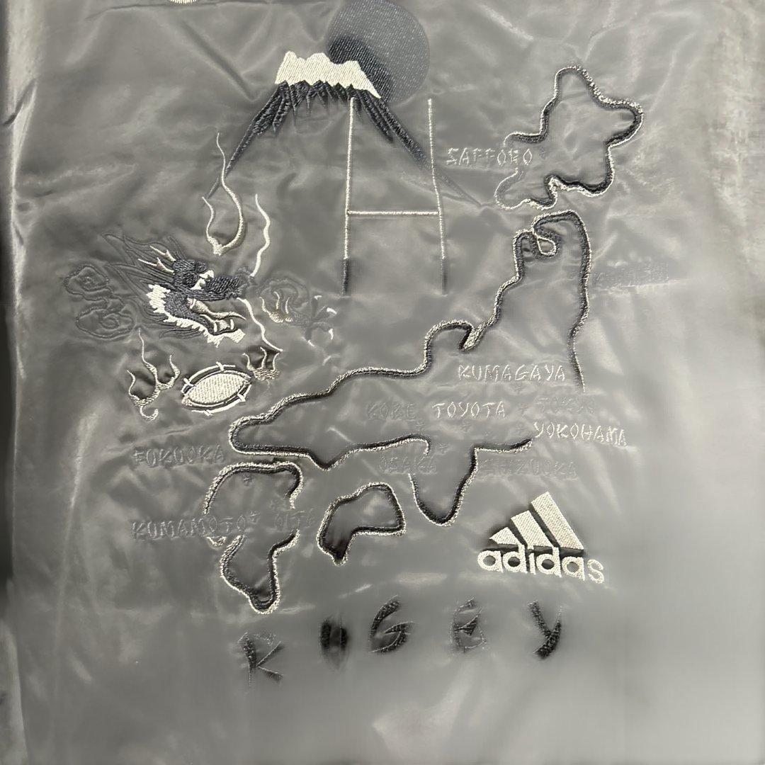 【希少サイズ、日本和柄刺繍】adidasオールブラックス　スカジャン　限定