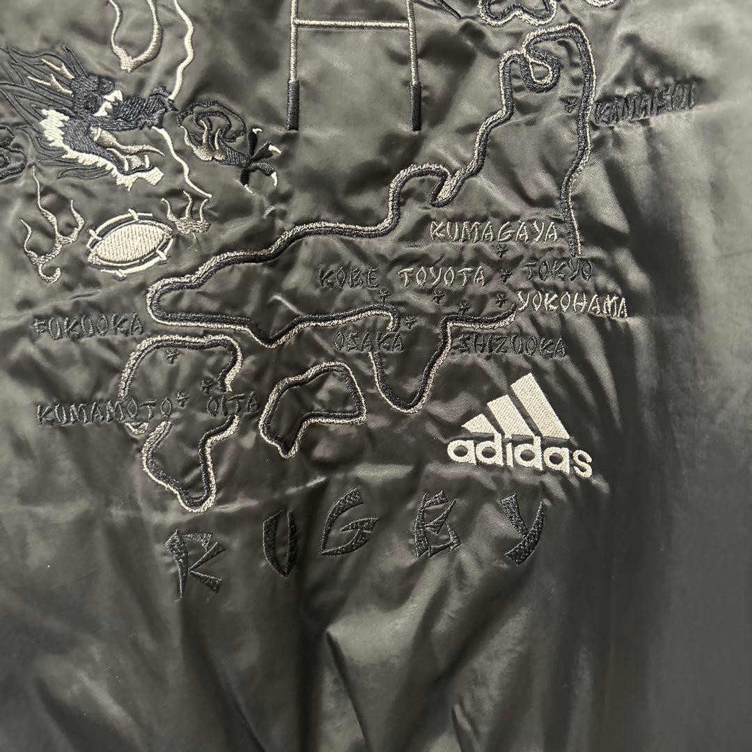 【希少サイズ、日本和柄刺繍】adidasオールブラックス　スカジャン　限定