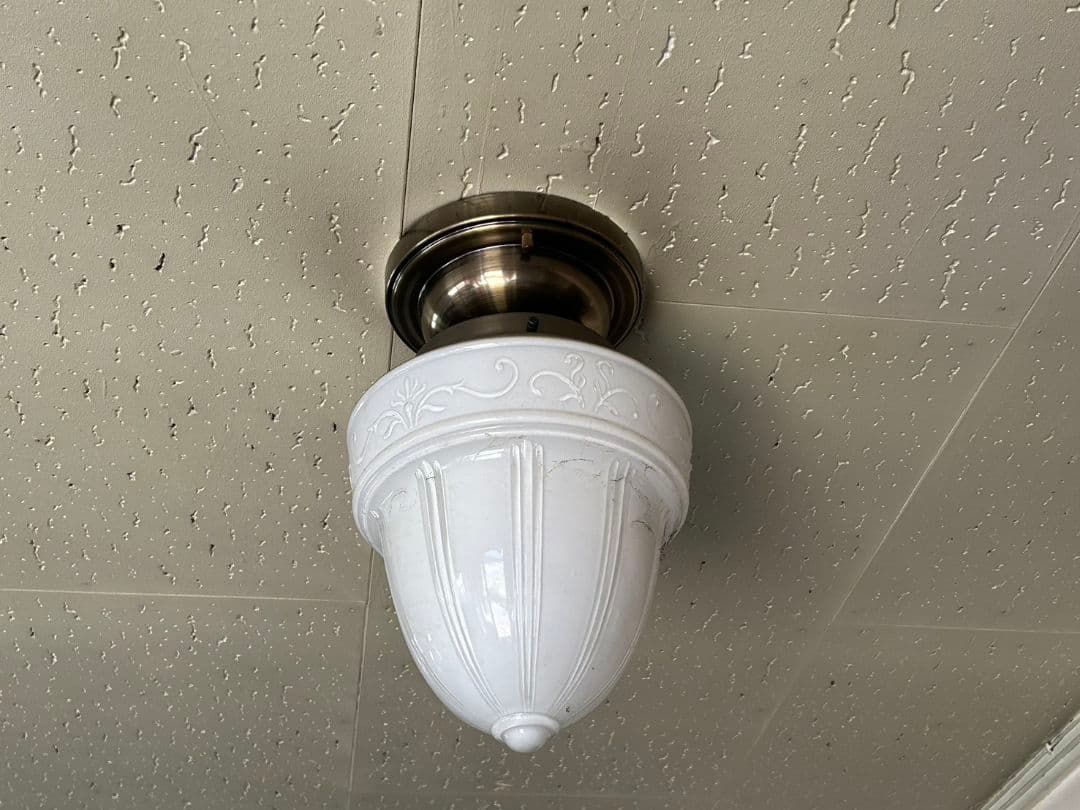 レトロモダン　Nashop　ペンダント　ライト　ホワイト　アンティーク　ガラス製