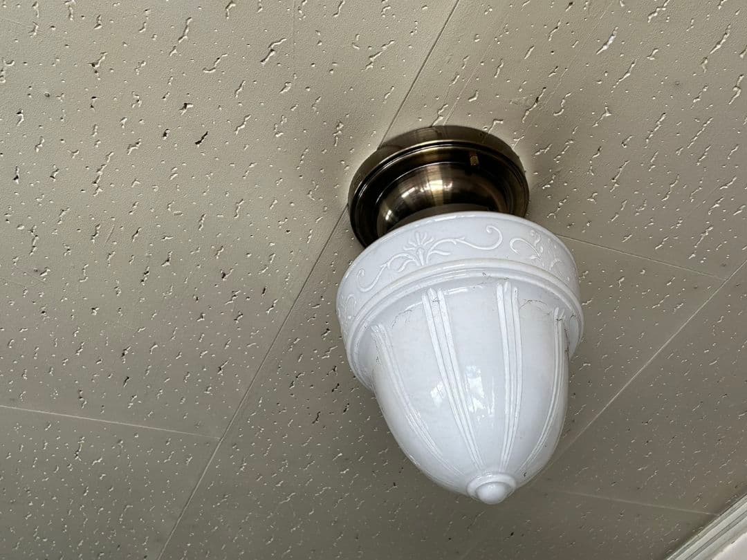 レトロモダン　Nashop　ペンダント　ライト　ホワイト　アンティーク　ガラス製