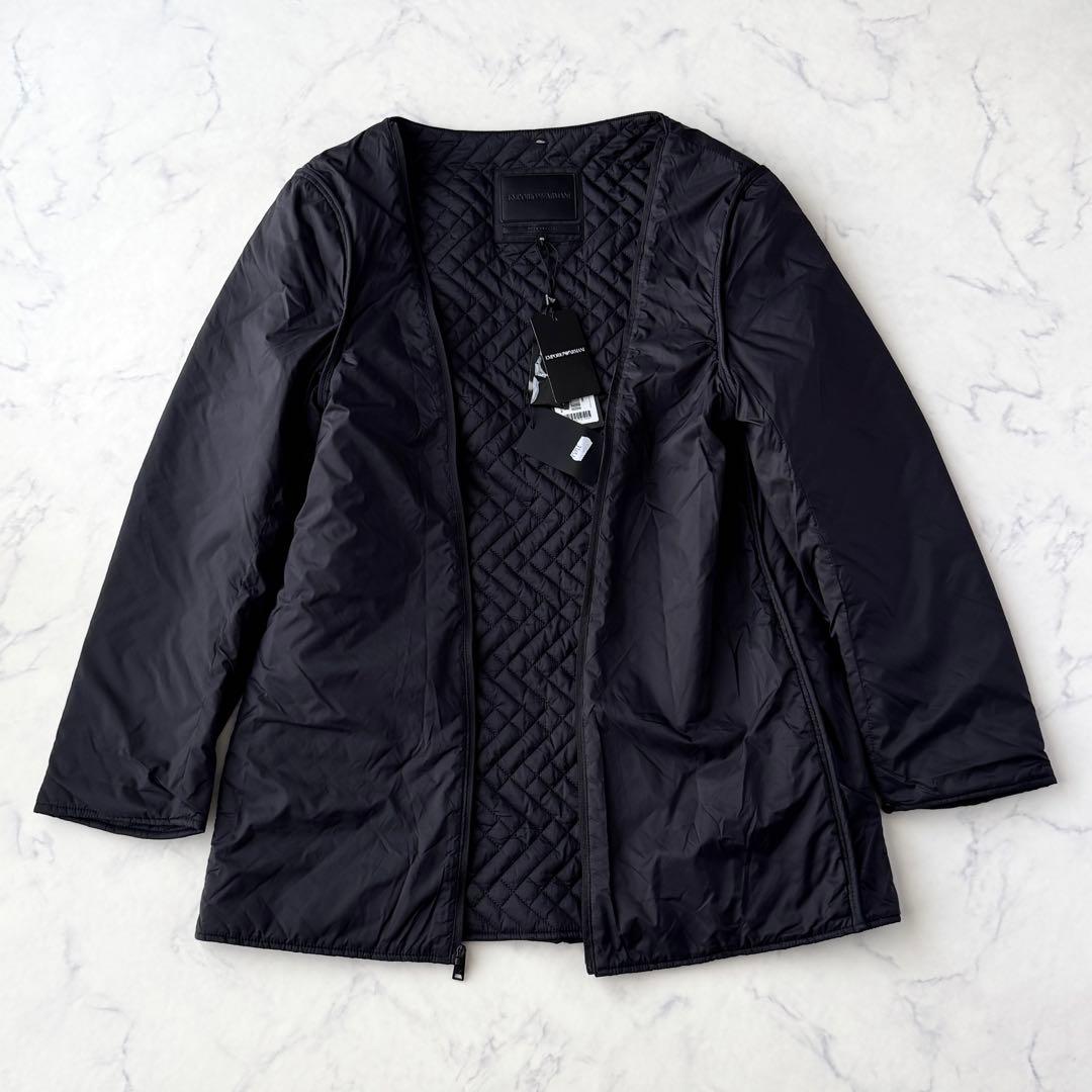 エンポリオ アルマーニ トレンチ ステンカラー ダブル コート 黒 48 XL