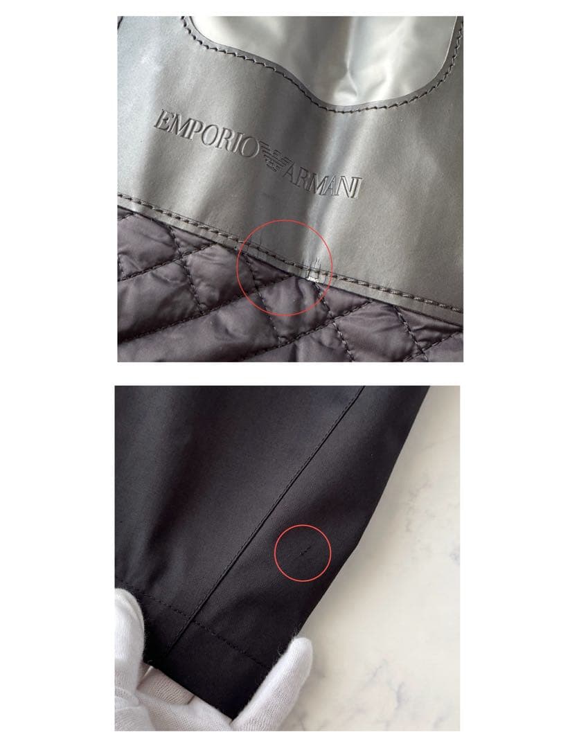 エンポリオ アルマーニ トレンチ ステンカラー ダブル コート 黒 48 XL