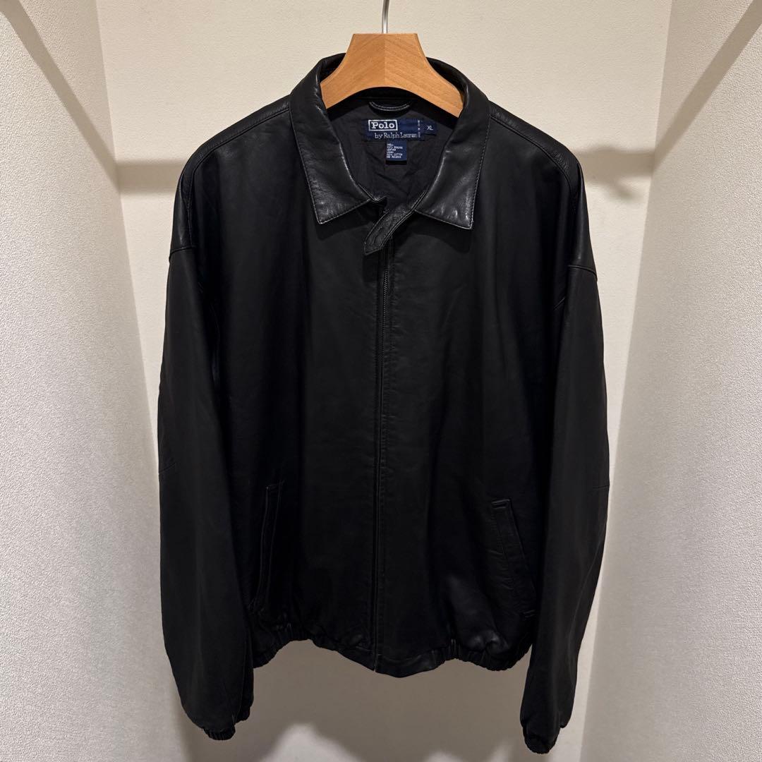 ラルフローレン レザースウィングトップ ブラック XL ポニー無し スペシャル