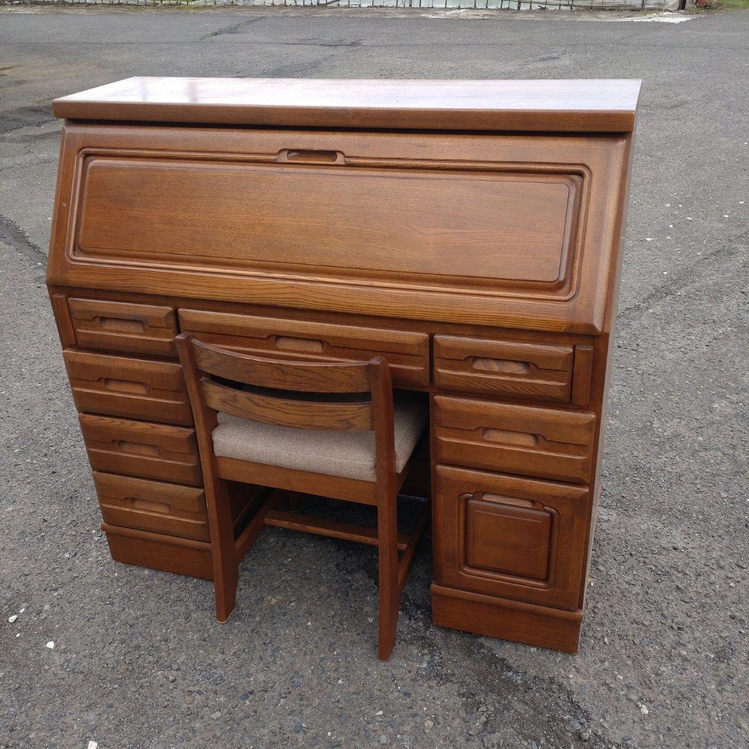 ライティングビューロー　アンティーク家具　 木製ブラウンデスク